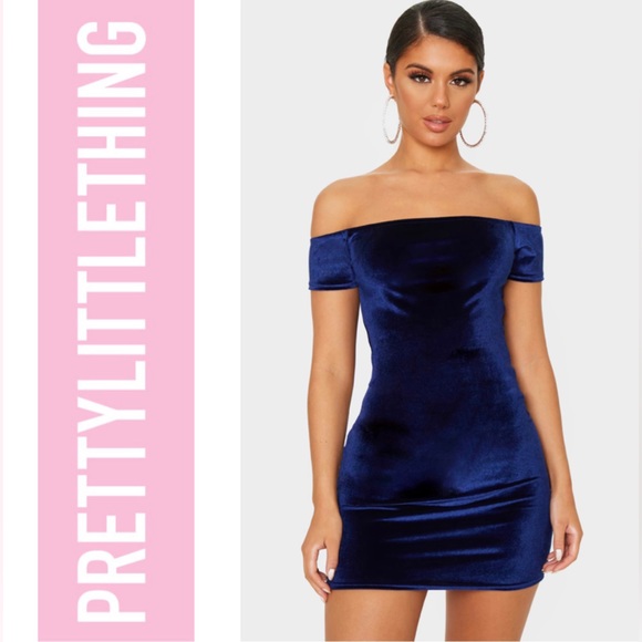 blue velvet dress pretty little thing Short Blue Velvet Homecoming Dress with Lace-Up Back Red / 1